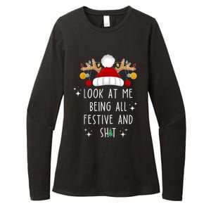 Look At Me Being All Festive And Shit Funny Christmas Tree Womens CVC Long Sleeve Shirt