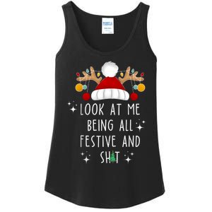 Look At Me Being All Festive And Shit Funny Christmas Tree Ladies Essential Tank