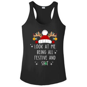 Look At Me Being All Festive And Shit Funny Christmas Tree Ladies PosiCharge Competitor Racerback Tank