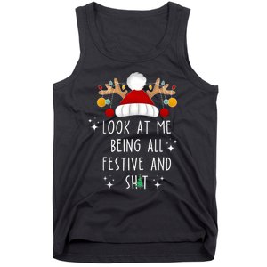 Look At Me Being All Festive And Shit Funny Christmas Tree Tank Top