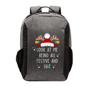 Look At Me Being All Festive And Shit Funny Christmas Tree Vector Backpack