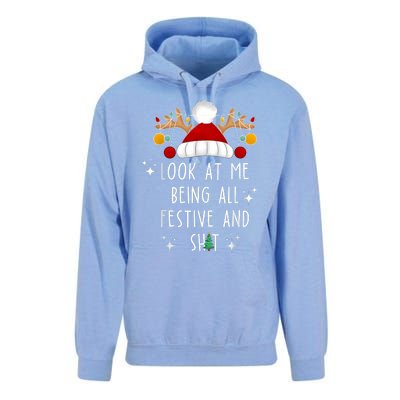 Look At Me Being All Festive And Shit Funny Christmas Tree Unisex Surf Hoodie