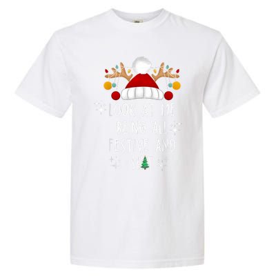 Look At Me Being All Festive And Shit Funny Christmas Tree Garment-Dyed Heavyweight T-Shirt