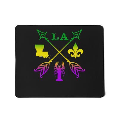 Louisiana Arrow Mardi Gras , Adult, Black, ,,, Cotton 65 Mousepad