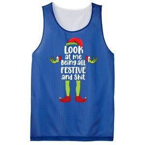 Look At Me Being All Festive And Shits Funny Xmas Christmas Mesh Reversible Basketball Jersey Tank