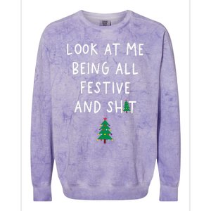 Look At Me Being All Festive Colorblast Crewneck Sweatshirt