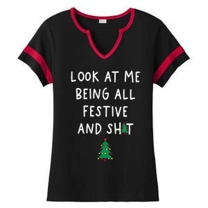 Look At Me Being All Festive Ladies Halftime Notch Neck Tee