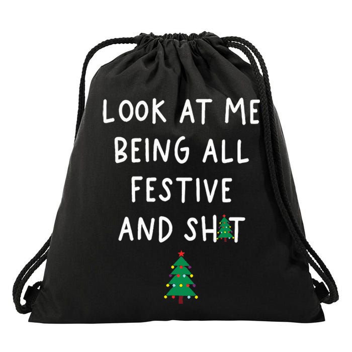 Look At Me Being All Festive Drawstring Bag