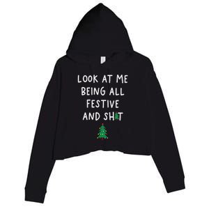 Look At Me Being All Festive Crop Fleece Hoodie