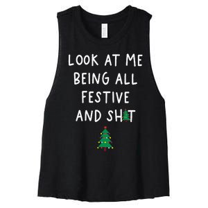 Look At Me Being All Festive Women's Racerback Cropped Tank