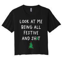 Look At Me Being All Festive Women's Crop Top Tee