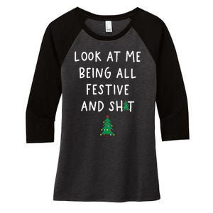 Look At Me Being All Festive Women's Tri-Blend 3/4-Sleeve Raglan Shirt