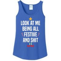 Look At Me Being All Festive And Shits Funny Xmas Christmas Ladies Essential Tank