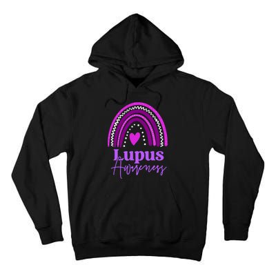 Lupus Awareness Month Purple Rainbow heart for wo Tall Hoodie