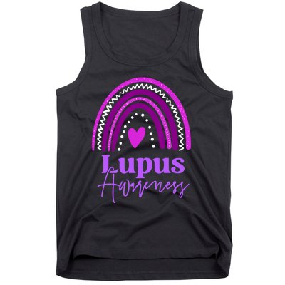 Lupus Awareness Month Purple Rainbow heart for wo Tank Top