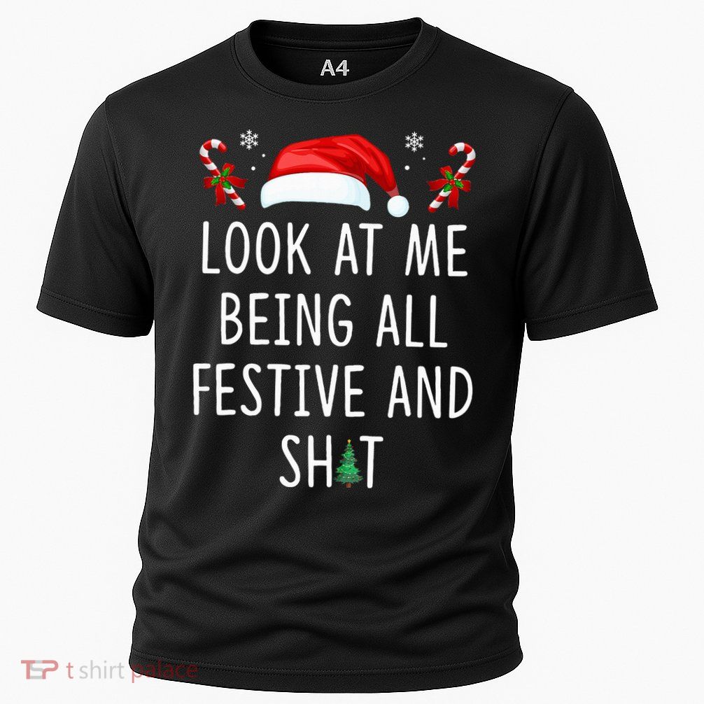 Look At Me Being All Festive And Shit Christmas Tree  Cooling Performance Crew T-Shirt