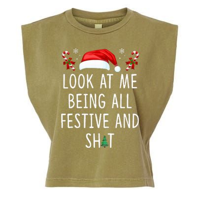 Look At Me Being All Festive And Shit Christmas Tree  Garment-Dyed Women's Muscle Tee