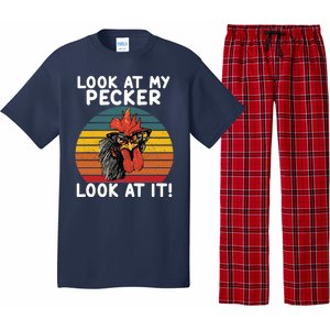 Look At My Pecker Look At It Funny Gift For Chicken Lover Pajama Set