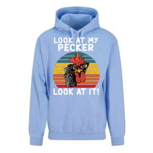 Look At My Pecker Look At It Funny Gift For Chicken Lover Unisex Surf Hoodie