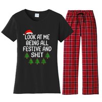 Look At Me Being All Festive And Shits Humorous Xmas Women's Flannel Pajama Set