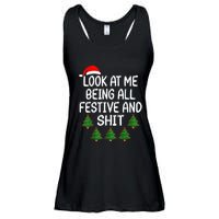 Look At Me Being All Festive And Shits Humorous Xmas Ladies Essential Flowy Tank