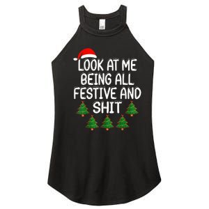 Look At Me Being All Festive And Shits Humorous Xmas Women's Perfect Tri Rocker Tank