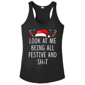 Look At Me Being All Festive And Shit Funny Christmas Tree  Ladies PosiCharge Competitor Racerback Tank