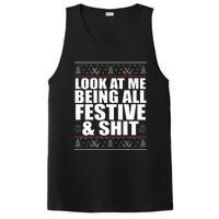 LOOK AT ME BEING ALL FESTIVE & SHIT Funny Ugly Sweater Meme PosiCharge Competitor Tank