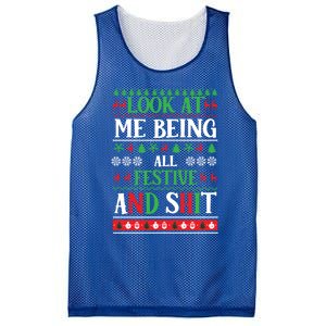 Look At Me Being All Festive And Shits Christmas Gift Mesh Reversible Basketball Jersey Tank