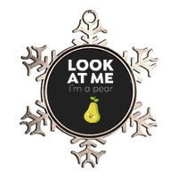 Look At Me I'm A Pear Funny Fruit Metallic Star Ornament