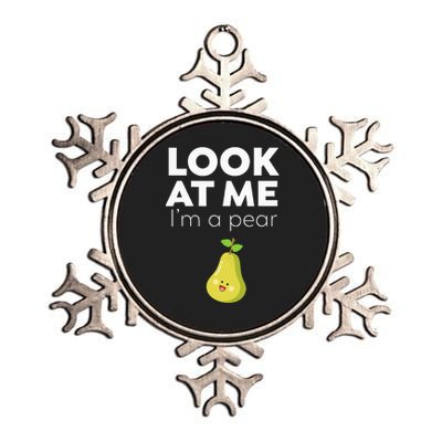 Look At Me I'm A Pear Funny Fruit Metallic Star Ornament