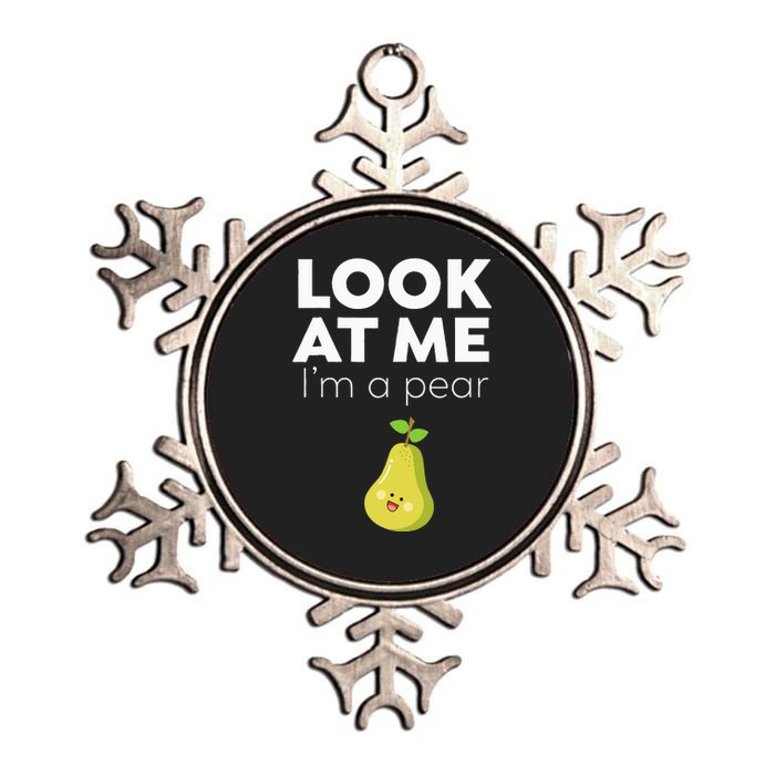 Look At Me I'm A Pear Funny Fruit Metallic Star Ornament