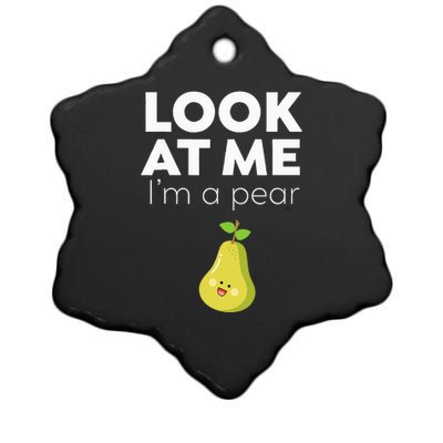 Look At Me I'm A Pear Funny Fruit Ceramic Star Ornament