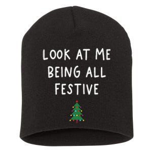 Look At Me Being All Festive Christmas Tree Short Acrylic Beanie