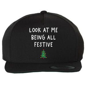 Look At Me Being All Festive Christmas Tree Wool Snapback Cap