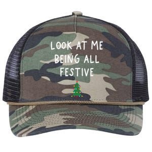 Look At Me Being All Festive Christmas Tree Retro Rope Trucker Hat Cap