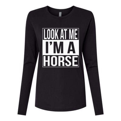 Look At Me IM A Horse Christmas Halloween Costume Womens Cotton Relaxed Long Sleeve T-Shirt