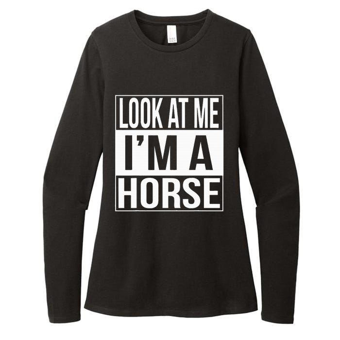 Look At Me IM A Horse Christmas Halloween Costume Womens CVC Long Sleeve Shirt