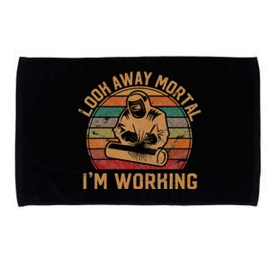 Look Away Mortal IM Working Welder Gift Welding Silhouette Microfiber Hand Towel