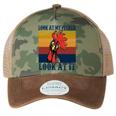 Look At My Pecker Look At It Apparel Funny Chicken Design Legacy Tie Dye Trucker Hat