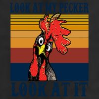 Look At My Pecker Look At It Apparel Funny Chicken Design 7 Panel Mesh Trucker Snapback Hat