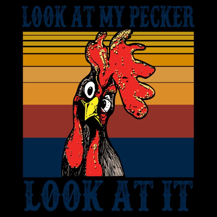 Look At My Pecker Look At It Apparel Funny Chicken Design 16 in Basic Backpack