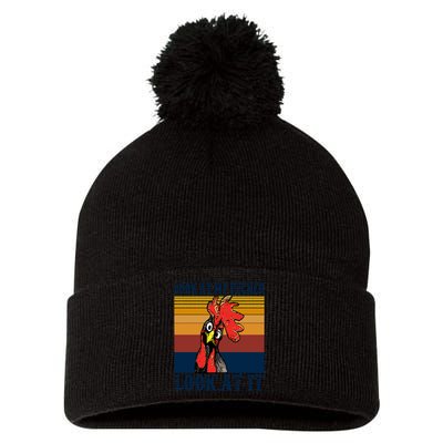 Look At My Pecker Look At It Apparel Funny Chicken Design Pom Pom 12in Knit Beanie