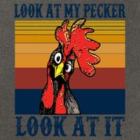 Look At My Pecker Look At It Apparel Funny Chicken Design Cotton Canvas Backpack