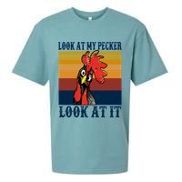 Look At My Pecker Look At It Apparel Funny Chicken Design Sueded Cloud Jersey T-Shirt