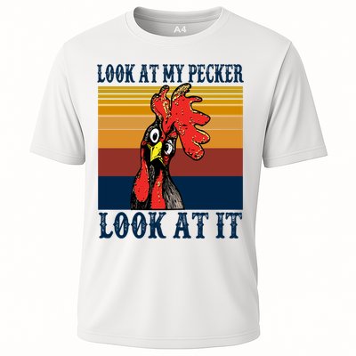Look At My Pecker Look At It Apparel Funny Chicken Design Performance Shirt