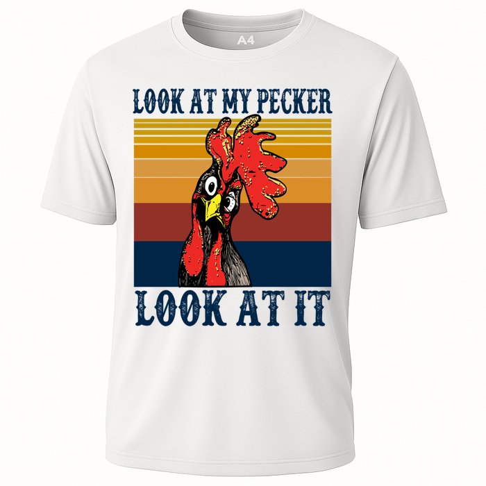 Look At My Pecker Look At It Apparel Funny Chicken Design Performance Shirt