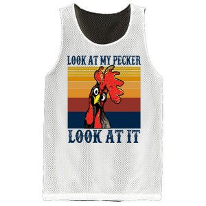 Look At My Pecker Look At It Apparel Funny Chicken Design Mesh Reversible Basketball Jersey Tank