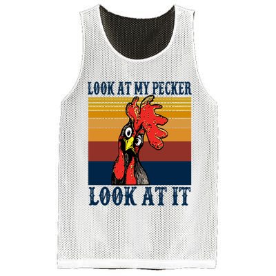 Look At My Pecker Look At It Apparel Funny Chicken Design Mesh Reversible Basketball Jersey Tank