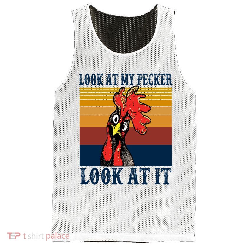 Look At My Pecker Look At It Apparel Funny Chicken Design Mesh Reversible Basketball Jersey Tank